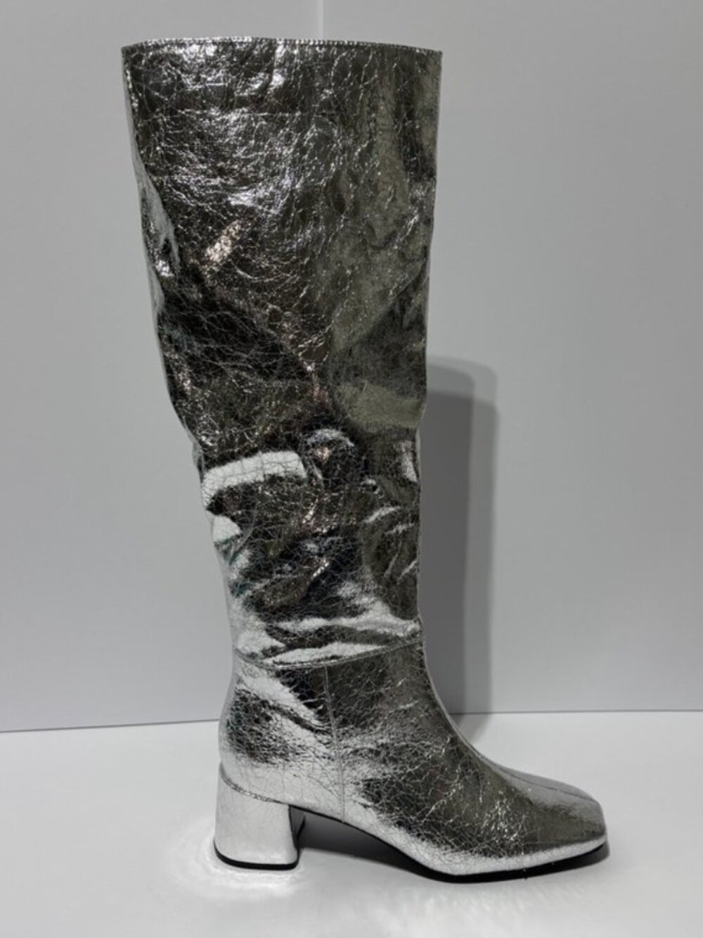 Bellini Women’s Remi Silver Metallic Knee High Boots, Size 8.5 M
